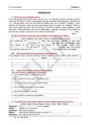 English Worksheet: Dining out
