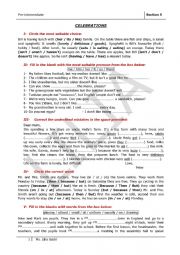 English Worksheet: Celebrations