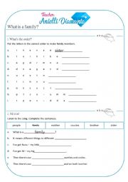 English Worksheet: what�s your family