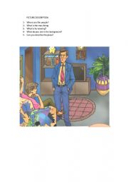 English Worksheet: PICTURE DESCRIPTION  ESL