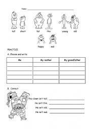 English Worksheet: adjectives