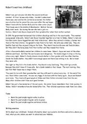 English Worksheet: Short Story: A Wartime Childhood