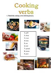 English Worksheet: Cooking verbs