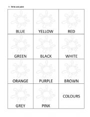 English Worksheet: Colours