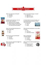 English Worksheet: Canada Quiz