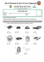 English Worksheet: TEST - PRIMARY - FOURTH GRADE - DIAGNOSTIC TEST