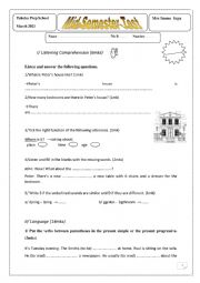 English Worksheet: Mid-semester test 7th form Tunisia