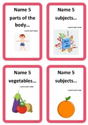 English Worksheet: card game 1