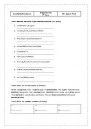 diagnostic test seventh form