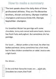 English Worksheet: Billie Elliot summary