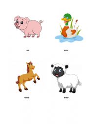 English Worksheet: Farm Animals Flashcards