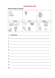 English Worksheet: Possessive Case