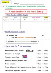 English Worksheet: Meghan Markle�s wedding day listening