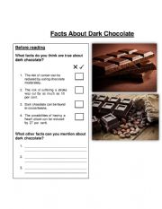 English worksheet: Facts about dark chocolate 