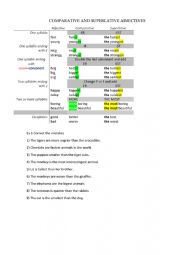 English Worksheet: Comparative and superlative adj