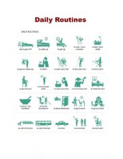 English Worksheet: daily routine