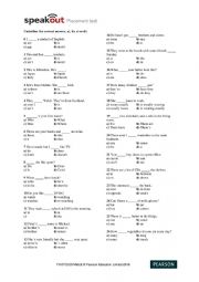 English Worksheet: Speakout Placement Test