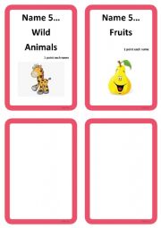 English Worksheet: card game 2