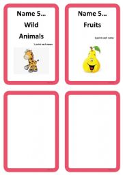 English Worksheet: card game 2