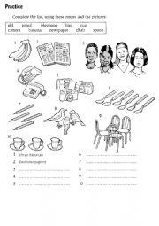 English Worksheet: Nouns & Adjectives