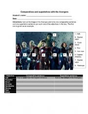 English Worksheet: Comparatives and superlatives with the Avengers