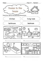 English Worksheet: Room in the house
