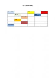 English Worksheet: SUDOKU ON ROUTINES