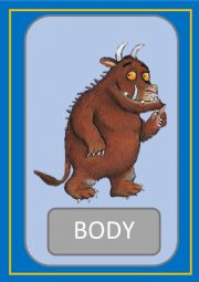 English Worksheet: gruffalo flashcards body vocabulary