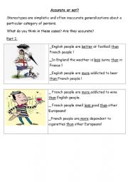 English Worksheet: stereotype