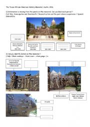 English Worksheet: The Texas African-American History memorial