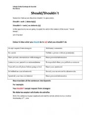 English Worksheet: Shuuld or Shouldn�t