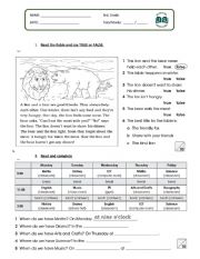 English Worksheet: Test 3rd grade