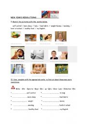English Worksheet: New Year�s Resolutions