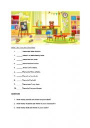 English Worksheet: There is/ There are