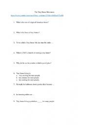 English Worksheet: The Tiny House Movement