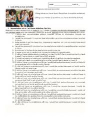 English worksheet: Cellphone Addiction