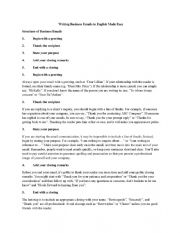 English Worksheet: How to write business emails (structure and language)