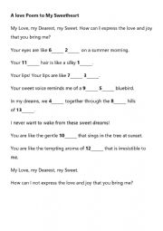 English Worksheet: Mad Libs