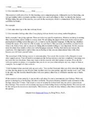 English Worksheet: Emotion Exercise