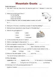 English Worksheet: The Mountain Goat - Listening + comprehension Ex + Tapescritp +  KEY