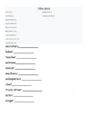 English Worksheet: Jobs