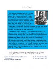 English Worksheet: Biographies