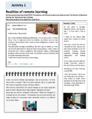 English Worksheet: Remote Learning in Peru