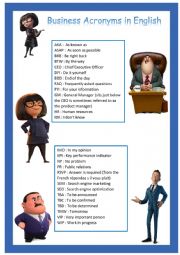 English Worksheet: Business acronyms in English