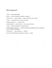 English Worksheet: Simple Past Verbs - Story retelling 