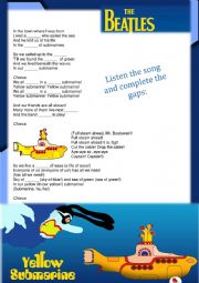 English Worksheet: Beatles - yellow submarine - 