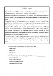 English Worksheet: diseases