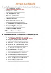 English Worksheet: Present and Past Passive