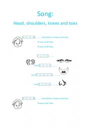 English Worksheet: Body Parts Song Activity 