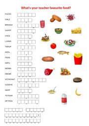 English Worksheet: Fruit in food